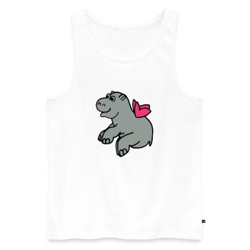 Fliegendes Nilpferd - Männer Premium Bio Tank Top - Weiß - Vorne - AI Model Male 178 light (178cm)