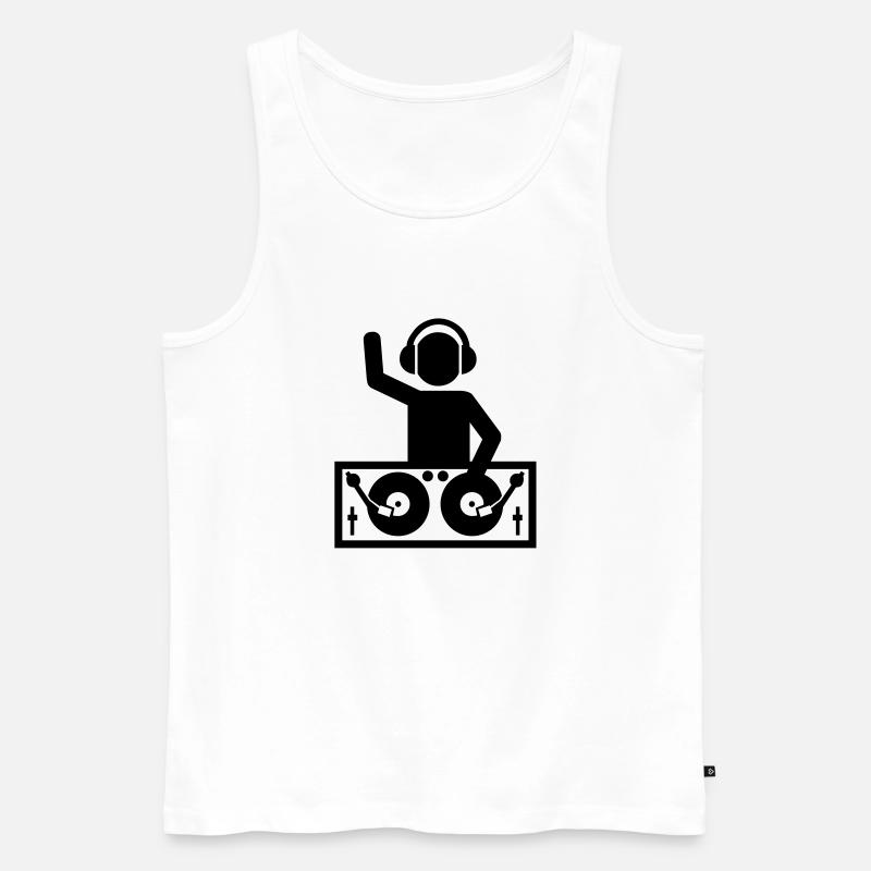 DJ Turntables - Männer Premium Bio Tank Top - Weiß