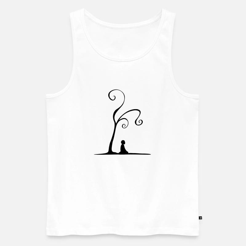 Meditation unter Baum - Männer Premium Bio Tank Top - Weiß