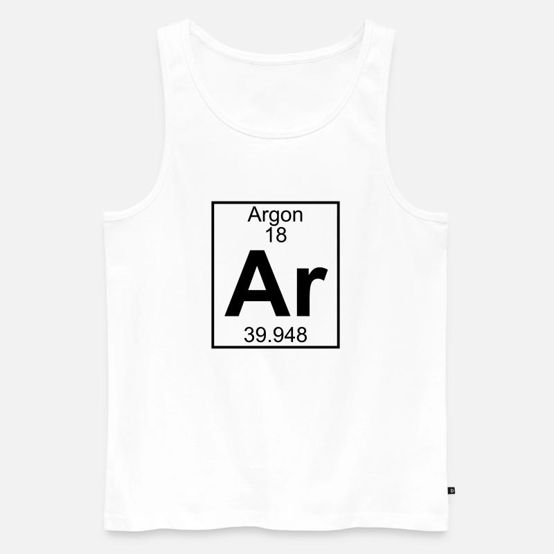 Periodic table element 18 - Ar (argon) - BIG - Débardeur bio Premium Homme - blanc