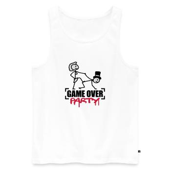Game Over Party - Men's Premium Organic Tank Top - white - Front - Michal (187cm)