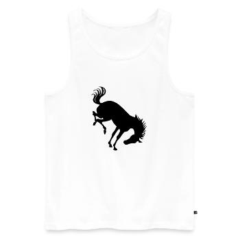 Cheval ruant - Débardeur bio Premium Homme - blanc - Devant - Michal (187cm)