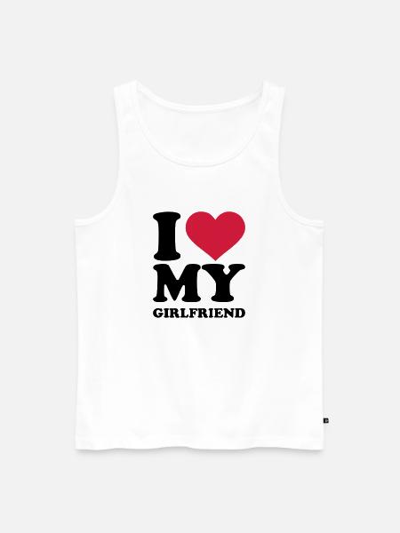 I love my girlfriend - Männer Premium Bio Tank Top - Weiß