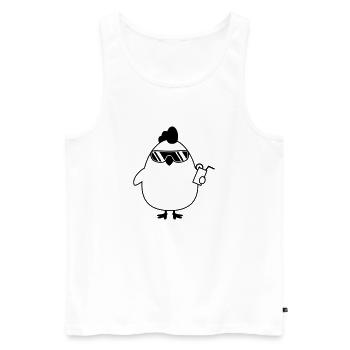 Cool party holiday relax cock chicks - Men's Premium Organic Tank Top - white - Front - Michal (187cm)