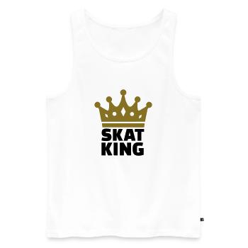 Skat King - Men's Premium Organic Tank Top - white - Front - Michal (187cm)