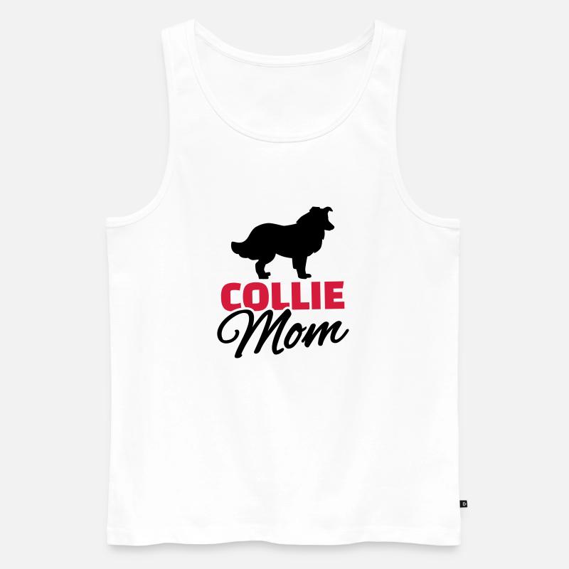 Collie - Männer Premium Bio Tank Top - Weiß