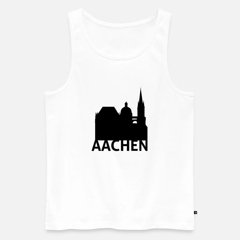 Aachen - Männer Premium Bio Tank Top - Weiß