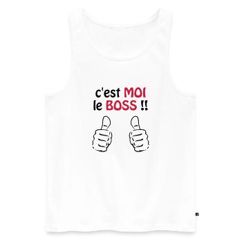 C'est moi le boss ! Humour / Citation / Blague - Men's Premium Organic Tank Top - white - Front - AI Model Male 178 light (178cm)