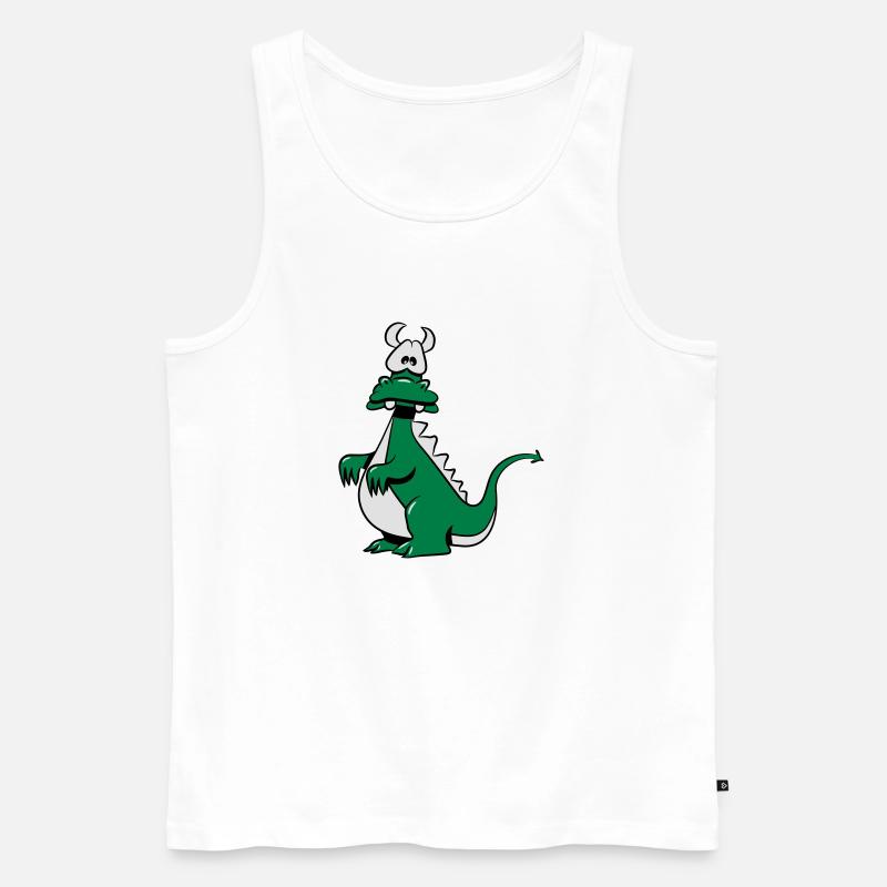 Drachen witzig - Männer Premium Bio Tank Top - Weiß