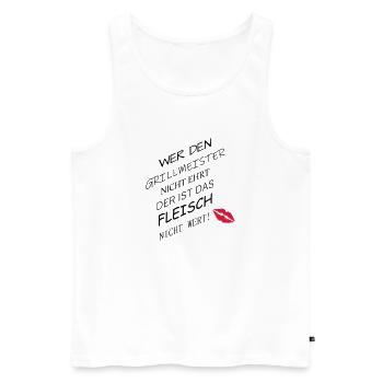 Fleisch nicht wert - Männer Premium Bio Tank Top - Weiß - Vorne - AI Model Male 178 light (178cm)