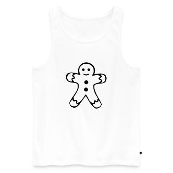 lebkuchenmann_01 - Männer Premium Bio Tank Top - Weiß - Vorne - Michal (187cm)