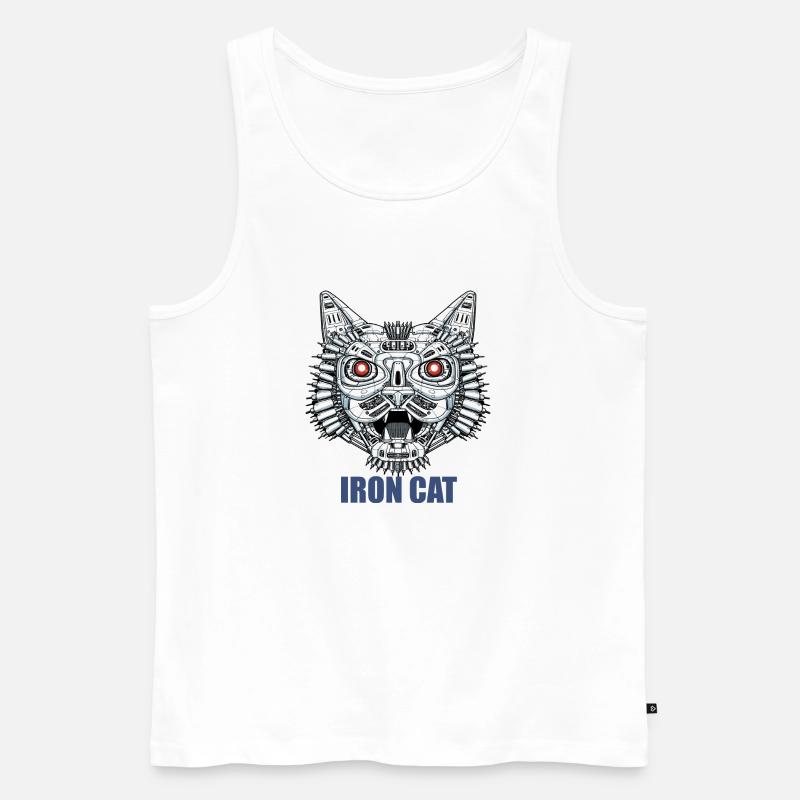 Roboter Katze - Männer Premium Bio Tank Top - Weiß