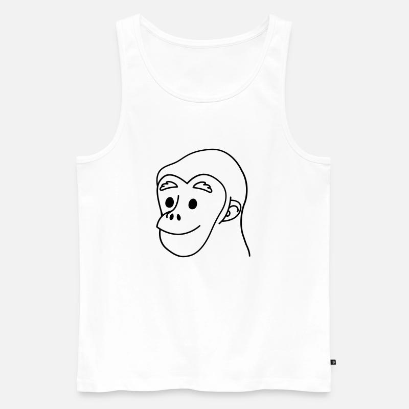 Schimpansen lächelndes Gesicht - Männer Premium Bio Tank Top - Weiß