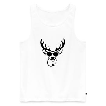 Deer with sunglasses - Men's Premium Organic Tank Top - white - Front - Michal (187cm)