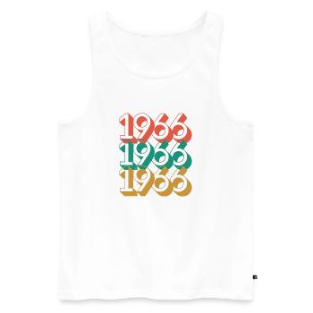 Anniversaire année 1966 / Vintage 1966 - Débardeur bio Premium Homme - blanc - Devant - Michal (187cm)