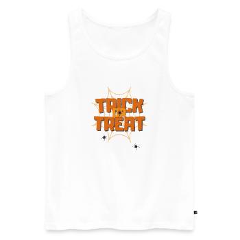 Halloween Trick or Treat - Men's Premium Organic Tank Top - white - Front - Michal (187cm)