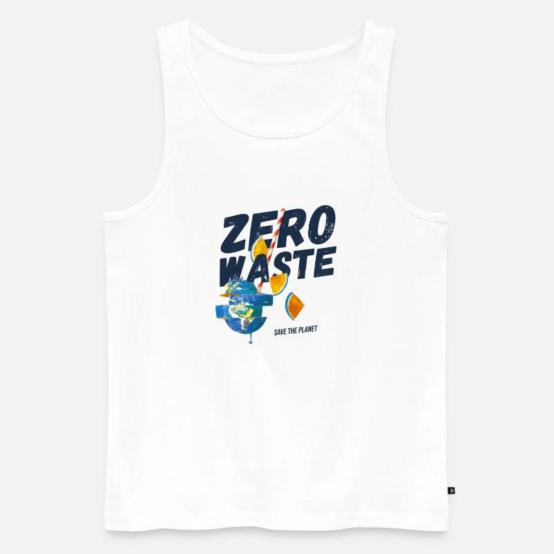 Zero waste, planet B - Männer Premium Bio Tank Top - Weiß