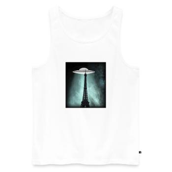 UFO Over Paris - Men's Premium Organic Tank Top - white - Front - Michal (187cm)