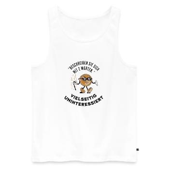 Vielseitig uninteressiert - Männer Premium Bio Tank Top - Weiß - Vorne - Michal (187cm)