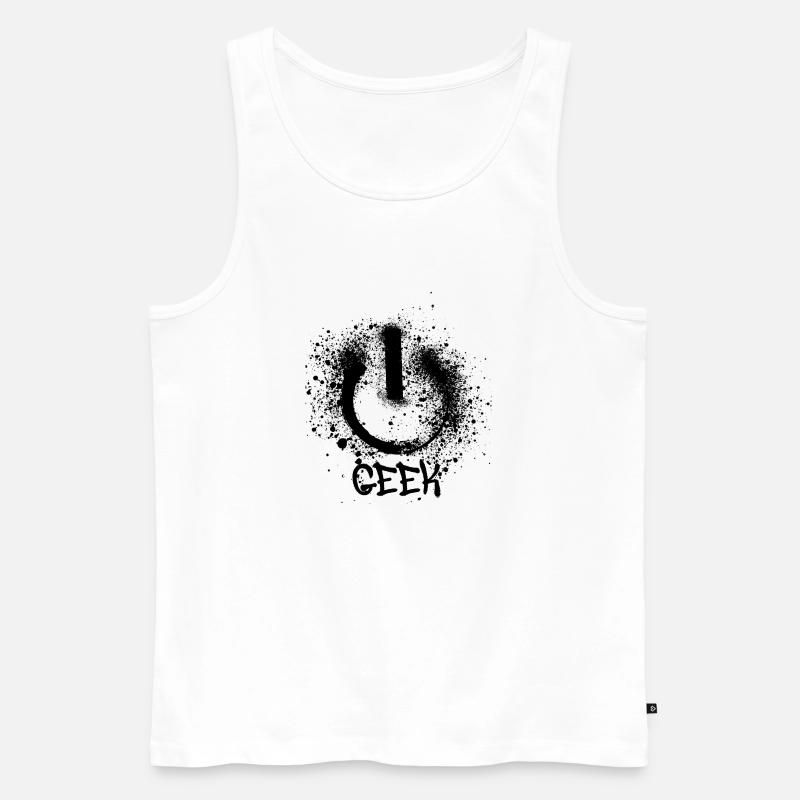 geek,symbol.graffiti,nerd,malerei - Männer Premium Bio Tank Top - Weiß