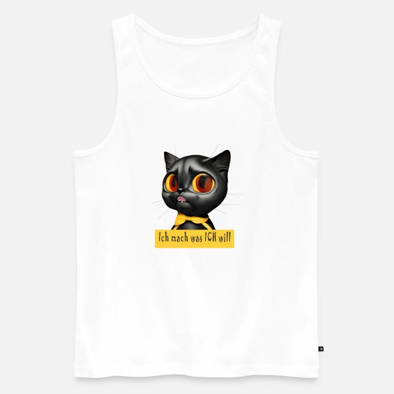ichMachWas Katze - Männer Premium Bio Tank Top - Weiß