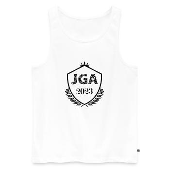 Jga 2023 - Männer Premium Bio Tank Top - Weiß - Vorne - Michal (187cm)