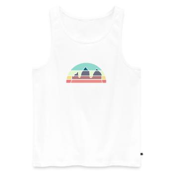 Drei Zinnen kunstvoll - Männer Premium Bio Tank Top - Weiß - Vorne - AI Model Male 178 light (178cm)