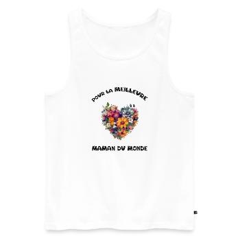 Bouquet de fleurs en coeur - Débardeur bio Premium Homme - blanc - Devant - Michal (187cm)