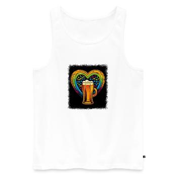 Love Funny Quote Back Skeleton Costume Cadeaux - Débardeur bio Premium Homme - blanc - Devant - Michal (187cm)