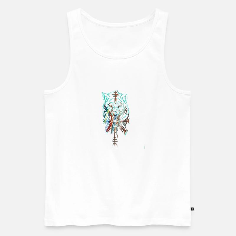 Wolf, Wikinger, germanen, asgard, midgard,valhalla - Männer Premium Bio Tank Top - Weiß
