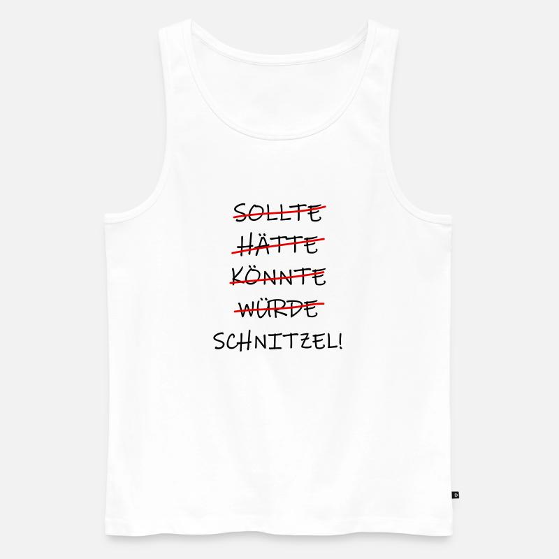 sollte hätte könnte würde Schnitzel! - Männer Premium Bio Tank Top - Weiß