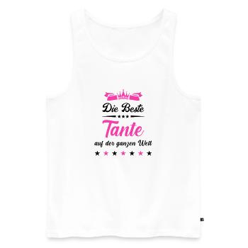 beste tante auf der welt - Männer Premium Bio Tank Top - Weiß - Vorne - Michal (187cm)