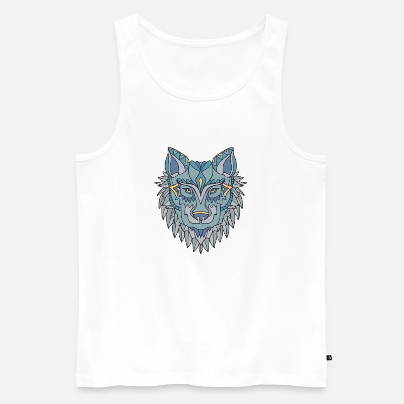 Wolf - Männer Premium Bio Tank Top - Weiß