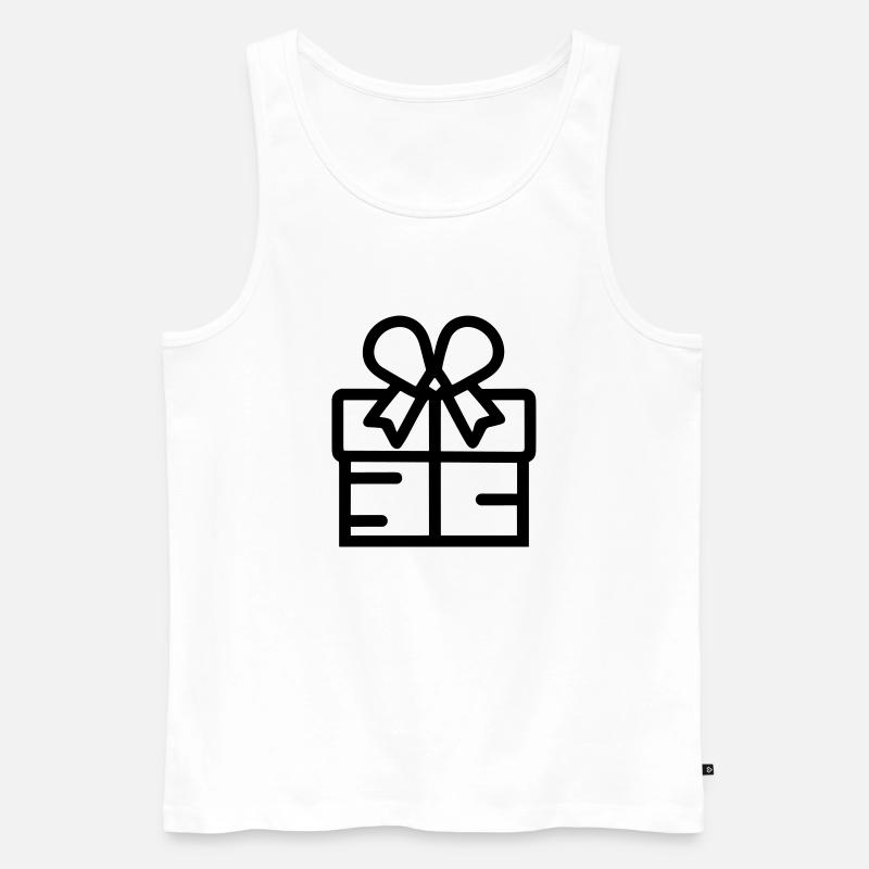 Geschenk-Icon-Box - Männer Premium Bio Tank Top - Weiß