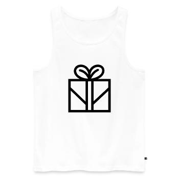 Geschenk-Icon-Box - Männer Premium Bio Tank Top - Weiß - Vorne - AI Model Male 178 light (178cm)