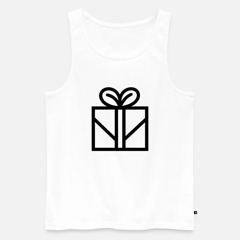 Geschenk-Icon-Box - Männer Premium Bio Tank Top - Weiß