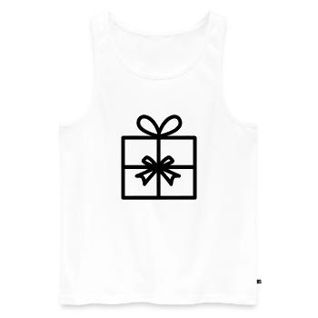 Geschenk-Icon-Box - Männer Premium Bio Tank Top - Weiß - Vorne - AI Model Male 178 light (178cm)