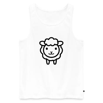 sheep - Men's Premium Organic Tank Top - white - Front - AI Model Male 178 light (178cm)