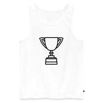 Trophäe - Männer Premium Bio Tank Top - Weiß - Vorne - Michal (187cm)