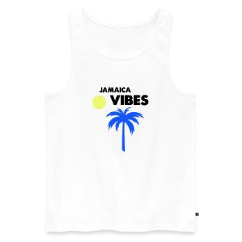 jamaica vibes - Männer Premium Bio Tank Top - Weiß - Vorne - AI Model Male 178 light (178cm)