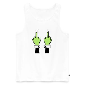 Zombie Hand Middle Finger 2 - Men's Premium Organic Tank Top - white - Front - AI Model Male 178 light (178cm)