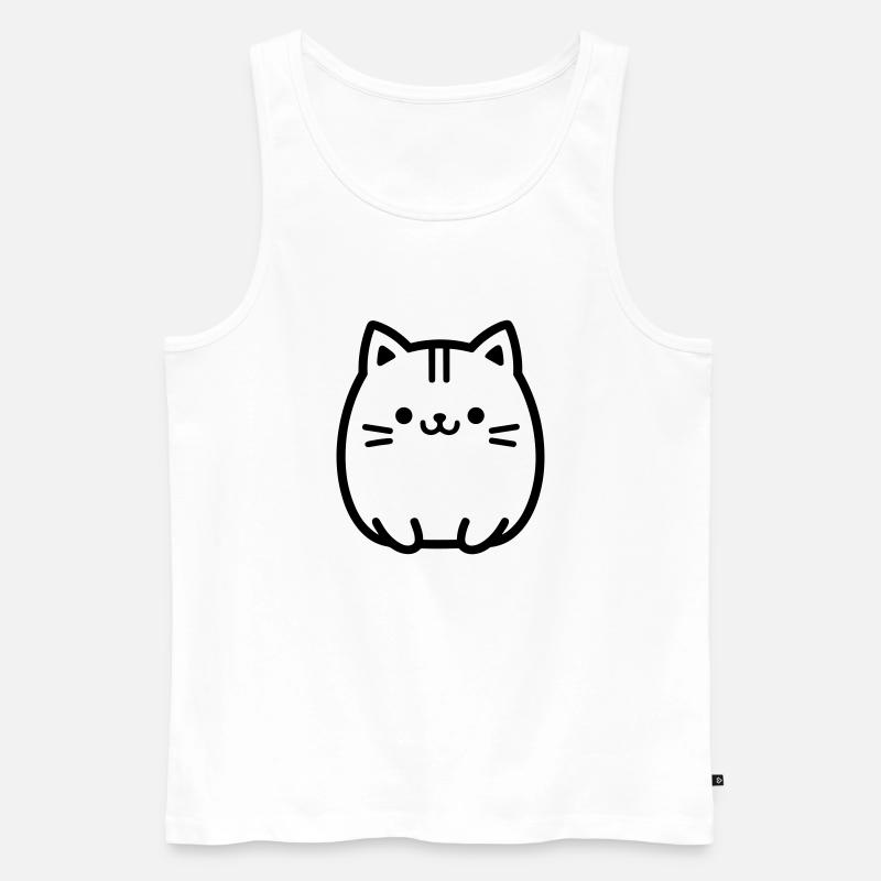 Katze - Männer Premium Bio Tank Top - Weiß