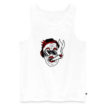 DJ Zombie Monstre Horreur Halloween Fête Musique - Débardeur bio Premium Homme - blanc - Devant - Michal (187cm)
