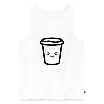 Kaffeebecher - Männer Premium Bio Tank Top - Weiß - Vorne - AI Model Male 178 light (178cm)
