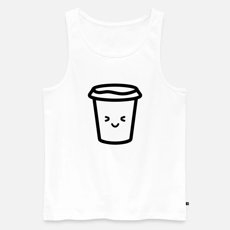 Kaffeebecher - Männer Premium Bio Tank Top - Weiß