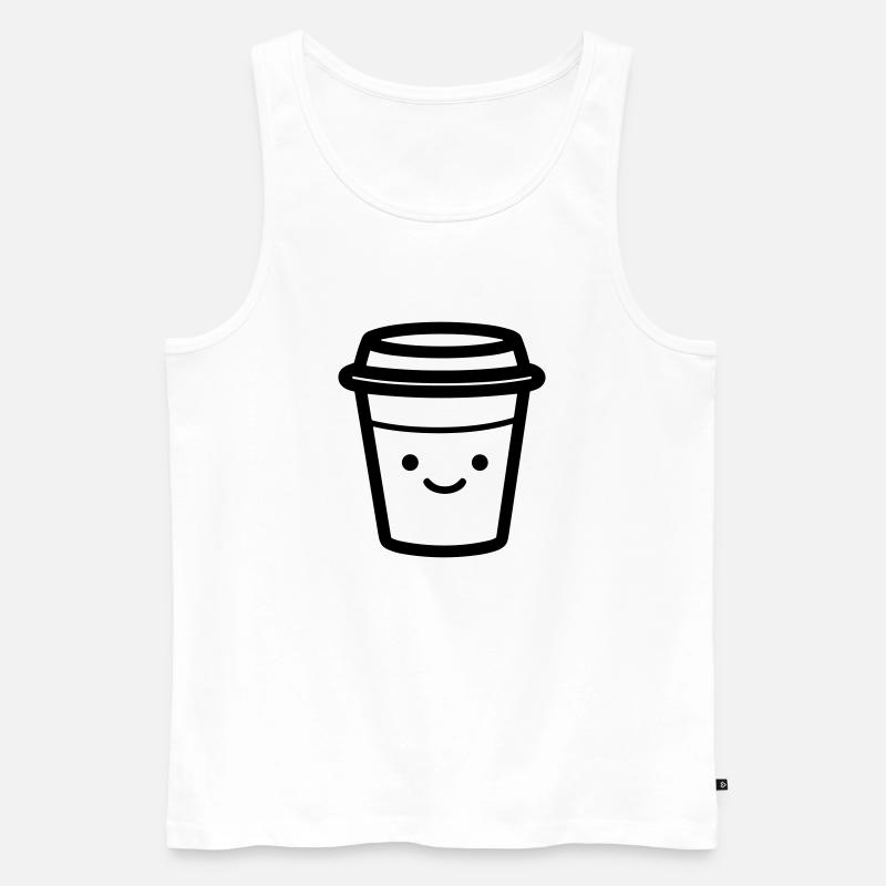 Kaffeebecher - Männer Premium Bio Tank Top - Weiß