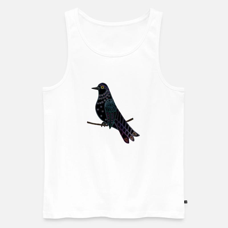 Bunter Vogel - Männer Premium Bio Tank Top - Weiß