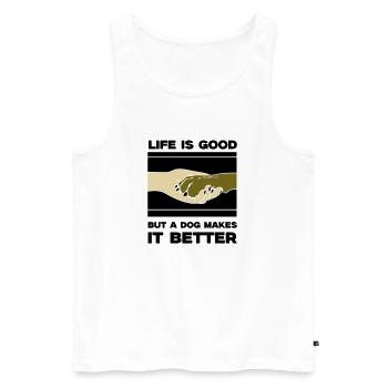 Dog Life is Good Paw - Men's Premium Organic Tank Top - white - Front - Michal (187cm)