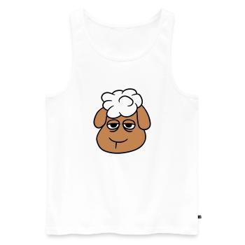 Schaf Müde Gelangweilt Leerer Blick Kopf Gesicht - Männer Premium Bio Tank Top - Weiß - Vorne - Michal (187cm)