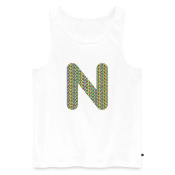 Buntes Herz N Design – Einzigartig & Stylisch! - Männer Premium Bio Tank Top - Weiß - Vorne - Michal (187cm)